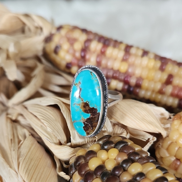 Stunning NWOT Native American Navajo Turquoise Ring 💙🩶🎁 - Picture 1 of 12
